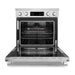 Cosmo 30 in. Stellar Collection 4.6 cu. ft. Electric Range, 4 Burner Ceramic Glass Cooktop, Convection Oven, Stainless Steel with oven door open