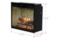 Dimplex Revillusion 24 firebox dimensions and framing diagram 24 5/8 by 22 3/8 inches