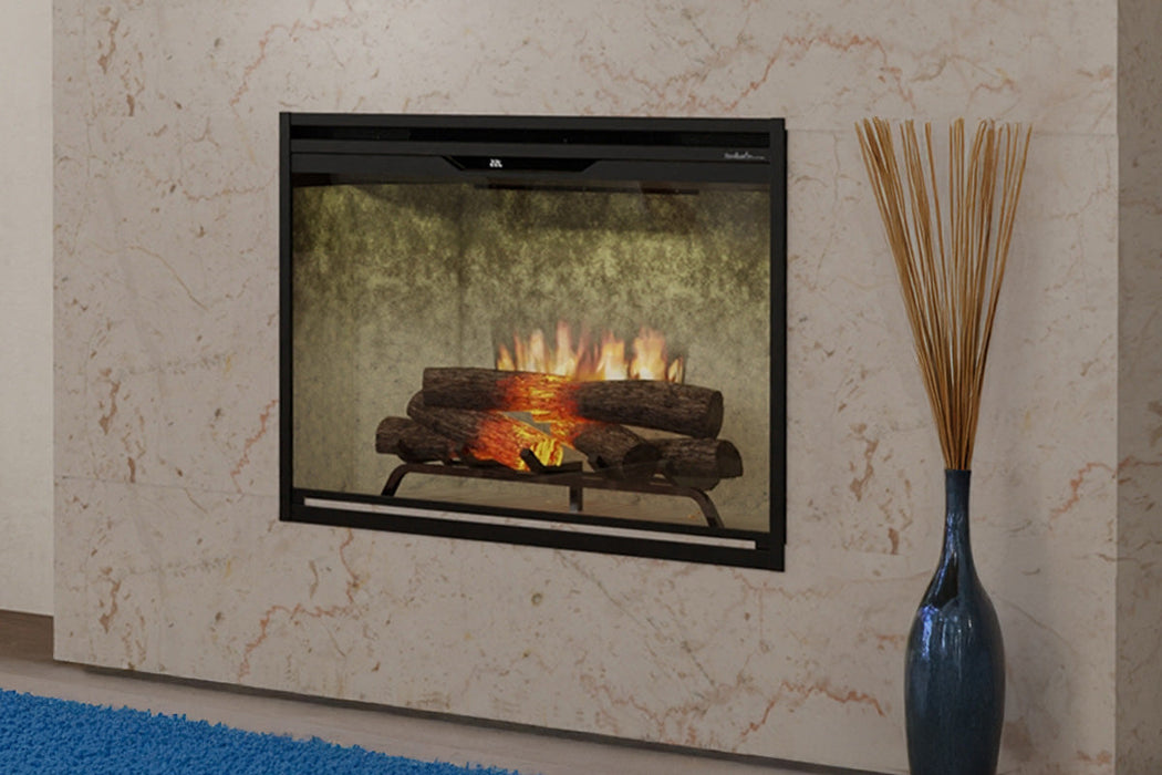 Dimplex Revillusion 24 inch electric firebox weathered concrete refractory front view