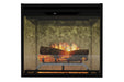 Dimplex Revillusion 24 inch electric firebox front view with Realogs log set lit