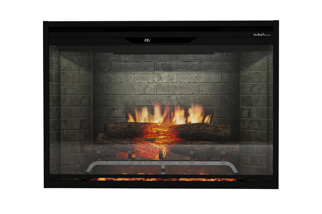 Dimplex Revillusion 36 inch electric firebox neutral brick refractory front view