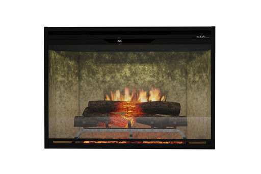 Dimplex Revillusion 36 inch electric firebox weathered concrete refractory front view