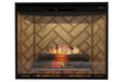 Dimplex Revillusion 36 portrait electric fireplace herringbone brick refractory front view