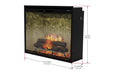 Dimplex Revillusion 36 portrait firebox dimensions and framing diagram 36 5/8 by 30 5/8 inches
