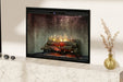 Dimplex Revillusion 42 inch built-in electric firebox weathered concrete installed in a modern living room