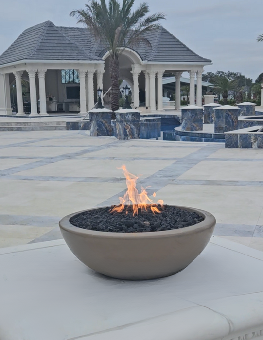 TessaRai 60" Round Fire Bowl Kit — Match Lite — Complete Gas Fire Pit