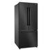 Cosmo 30 in. Vista Collection 17.5 cu. ft. Counter Depth 3-Door French Door Refrigerator, Freezer Drawer, Handles, Matte Black left side view