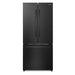 Cosmo 30 in. Vista Collection 17.5 cu. ft. Counter Depth 3-Door French Door Refrigerator, Freezer Drawer, Handles, Matte Black front view