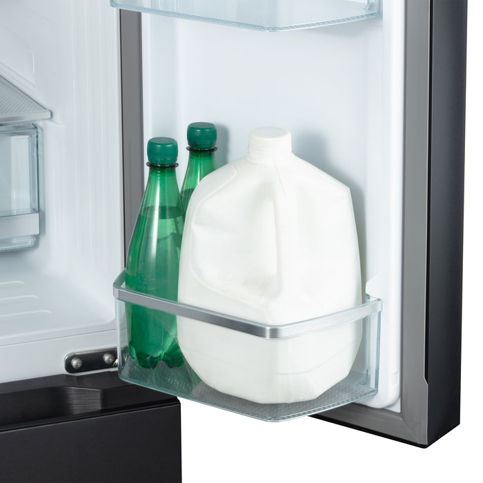 Cosmo 30 in. Vista Collection 17.5 cu. ft. Counter Depth 3-Door French Door Refrigerator, Freezer Drawer, Matte Black door bin storage