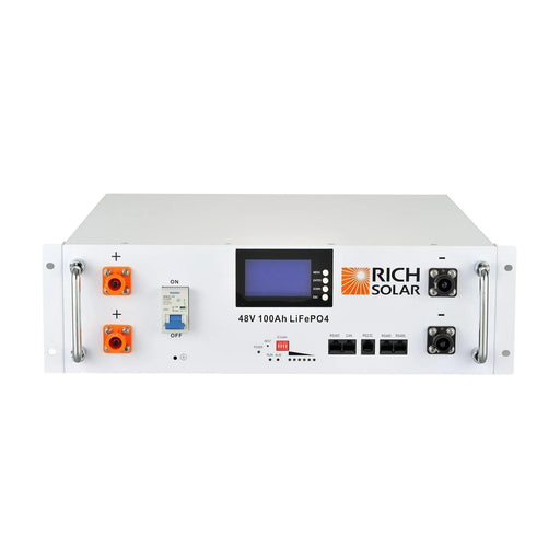 Green Vista Living Rich Solar ALPHA 5 | 48V 100Ah LiFePO4 Battery Server Rack Lithium for... Power Station - Side View