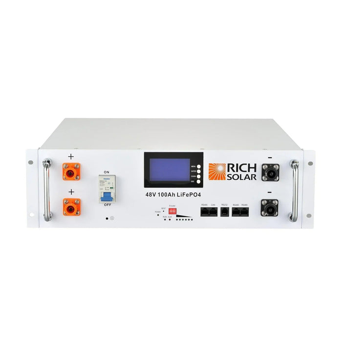 Green Vista Living Rich Solar ALPHA 5 | 48V 100Ah LiFePO4 Battery Server Rack Lithium for... Power Station - Side View