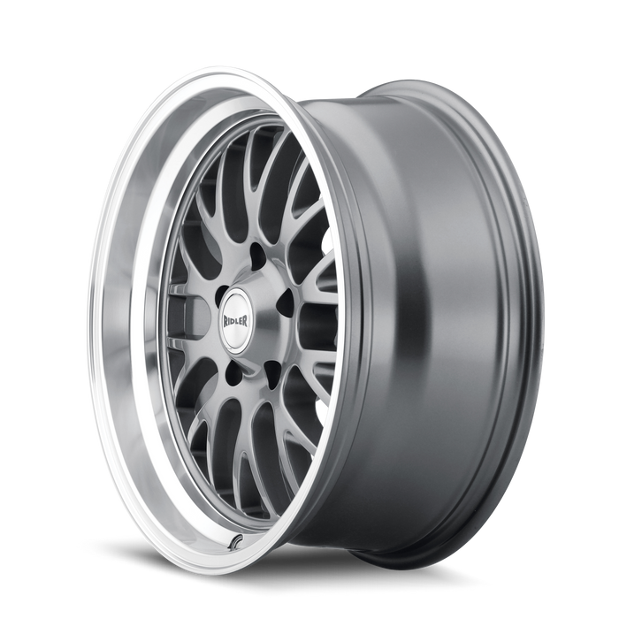 Ridler 607 Gloss Grey Machined Wheel 2