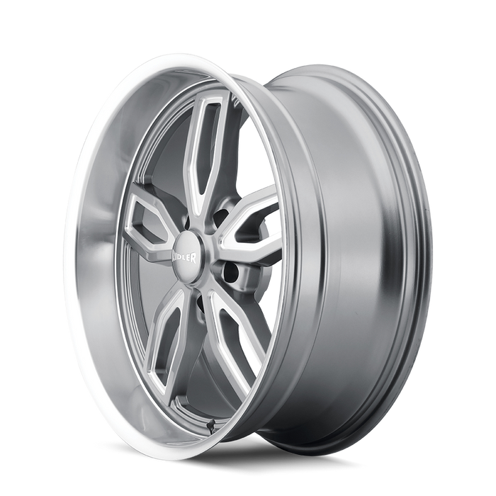 Ridler 608 Gloss Grey Milled Wheel 2