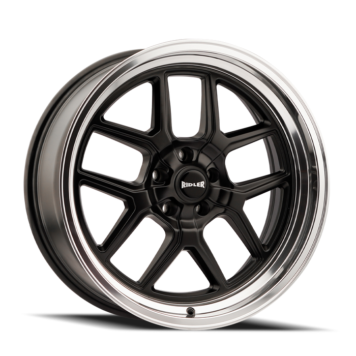 Ridler 610 Matte Black Polished Wheel 1