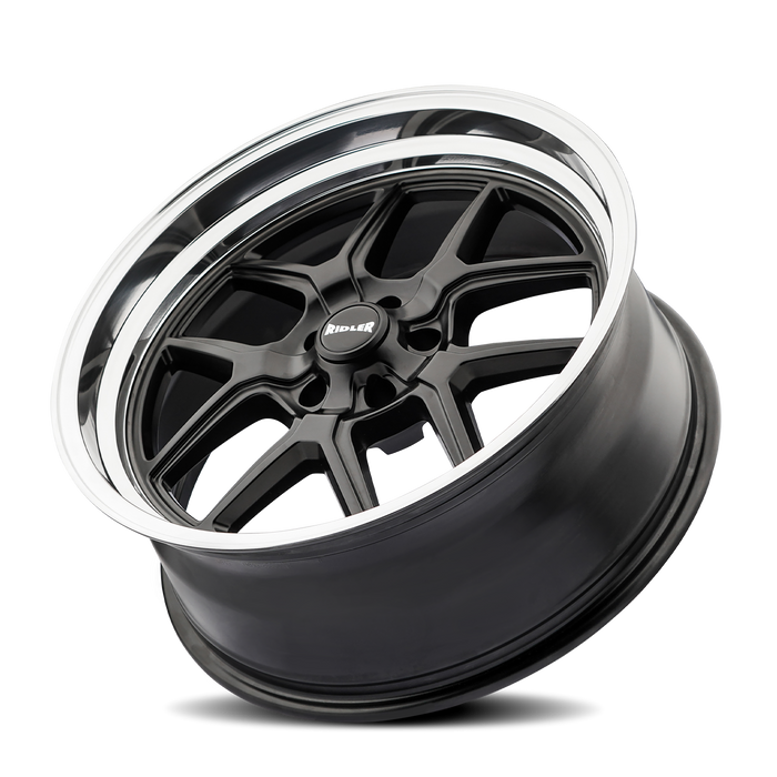 Ridler 610 Matte Black Polished Wheel 2