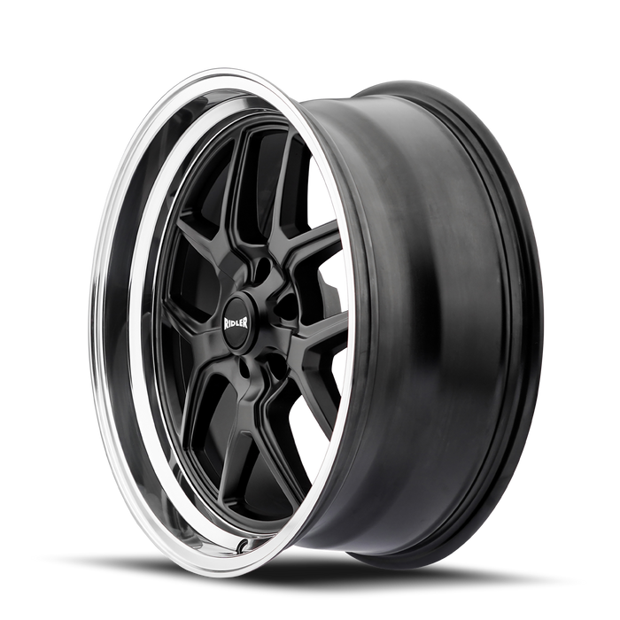 Ridler 610 Matte Black Polished Wheel 4