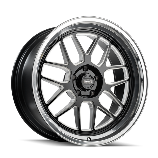 Ridler 611 Gloss Black/milled with Diamond Cut Lip Wheel 1