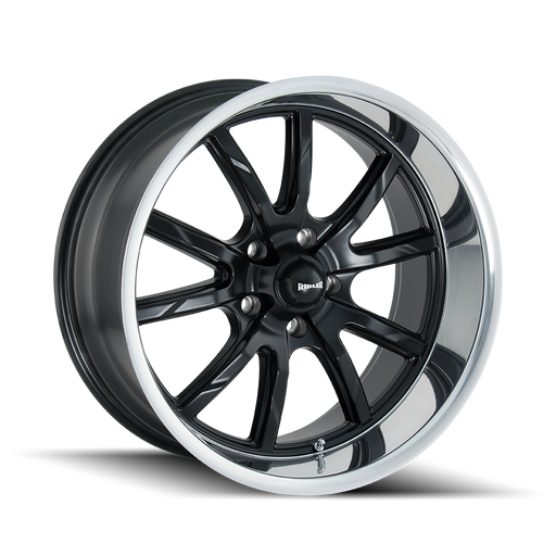 Ridler 650 Matte Black Polished Wheel 1