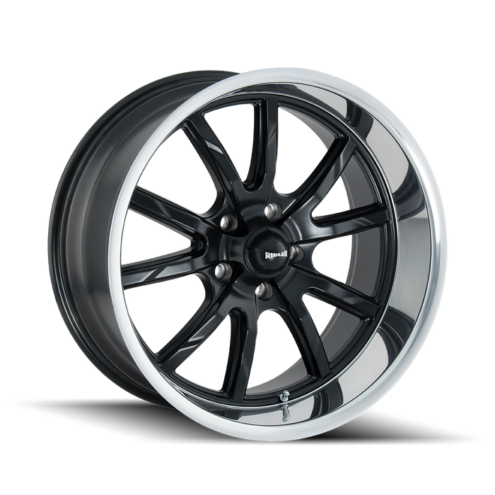 Ridler 650 Matte Black Polished Wheel 1