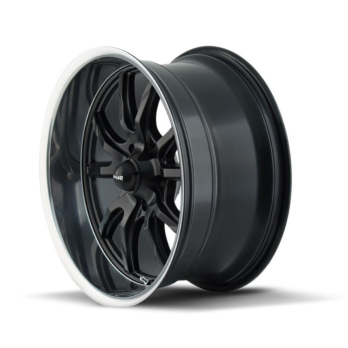 Ridler 650 Matte Black Polished Wheel 2