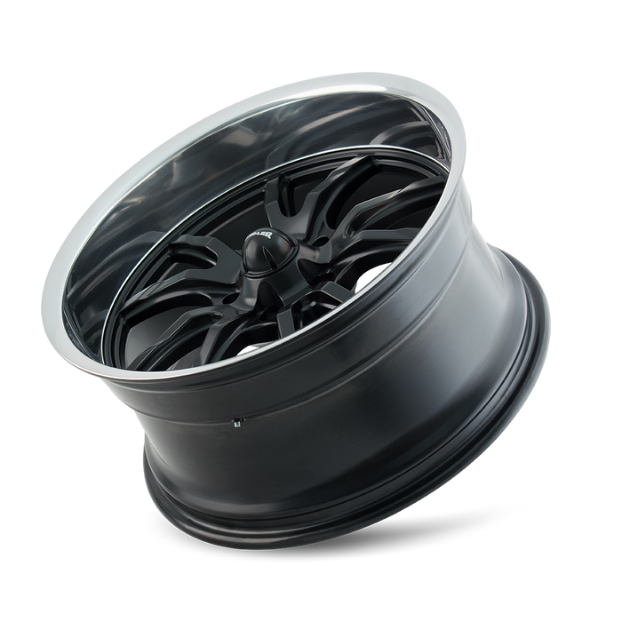 Ridler 650 Matte Black Polished Wheel 3