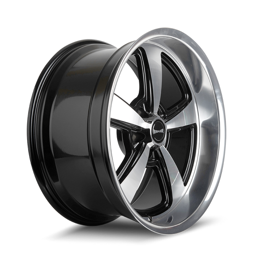 Ridler 652 Gloss Black with Diamond Cut Face & Lip Wheel 2