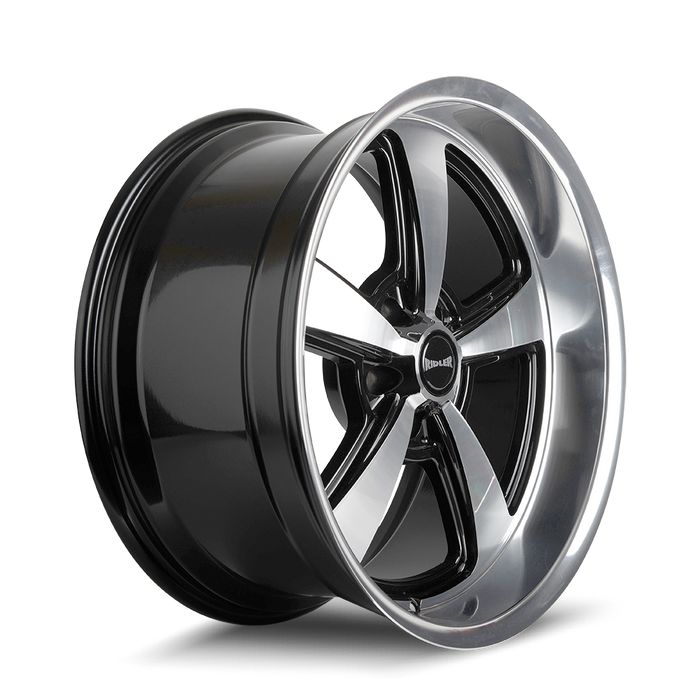 Ridler 652 Gloss Black with Diamond Cut Face & Lip Wheel 2