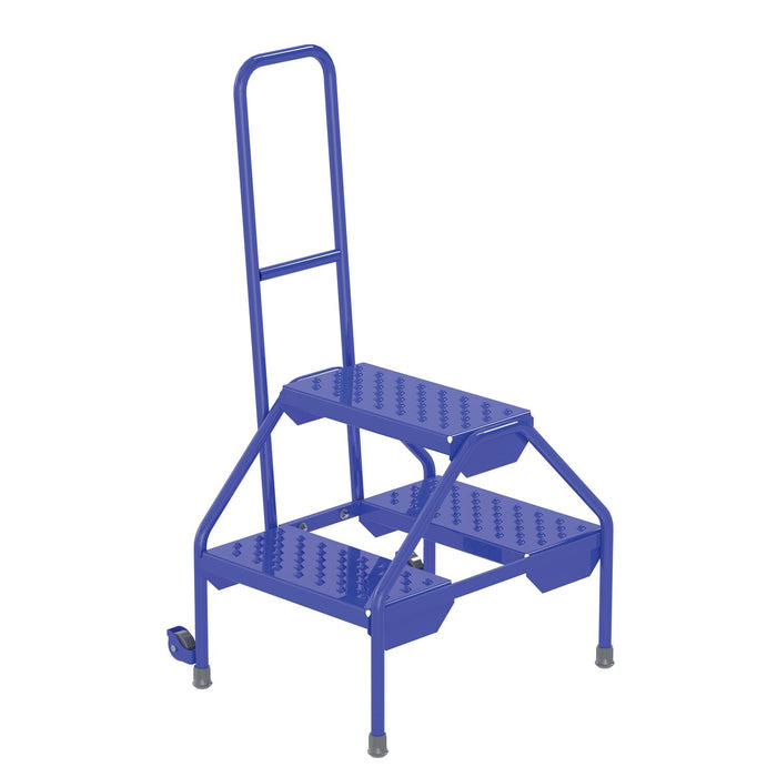 Vestil RLAD-P-2-B Steel Portable Two-Step Rolling Perforated 23-1/2 in. x 20-9/16 in. x 42 in. 300 lb. Capacity Blue