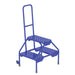 Vestil RLAD-P-2-B Steel Portable Two-Step Rolling Perforated 23-1/2 in. x 20-9/16 in. x 42 in. 300 lb. Capacity Blue