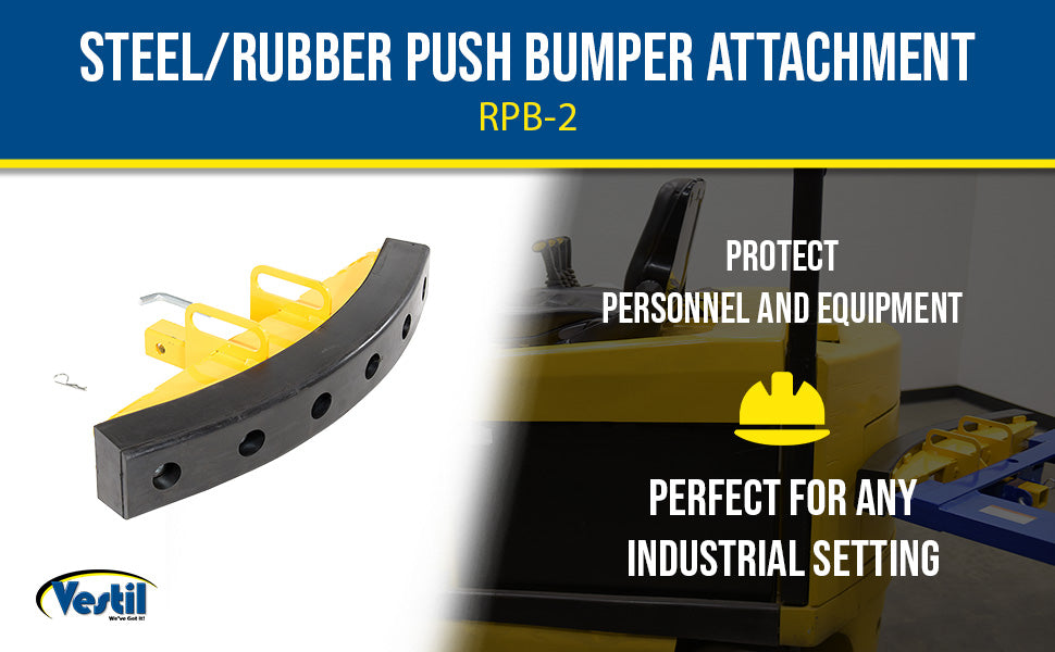 Vestil RPB-2 steel/rubber push bumper-attachment to feature overview 1