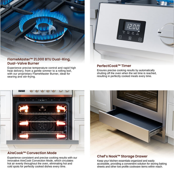 Rangaire 30" Gas Range Convection Oven Slide-in Stainless Steel RRG303TS