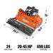 48 in Stone Burier Reverse Rotary Tiller,  3 Point Hitch Cat.1,  Chain — angle view