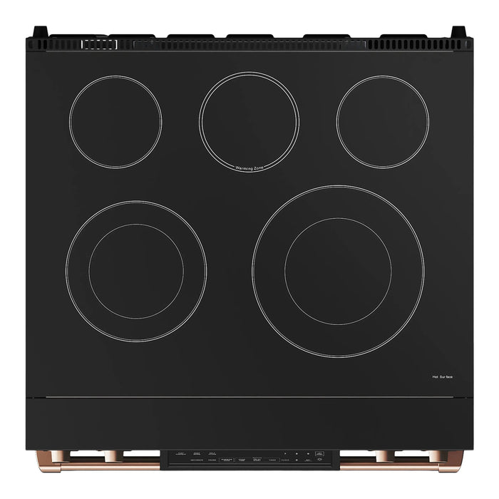 Thor Kitchen Gordon Ramsay Series 30-Inch Professional Electric Range with Tilt Panel Touch Control in Black with Rose Gold Trim (RSE30B-RSG) Thor Kitchen