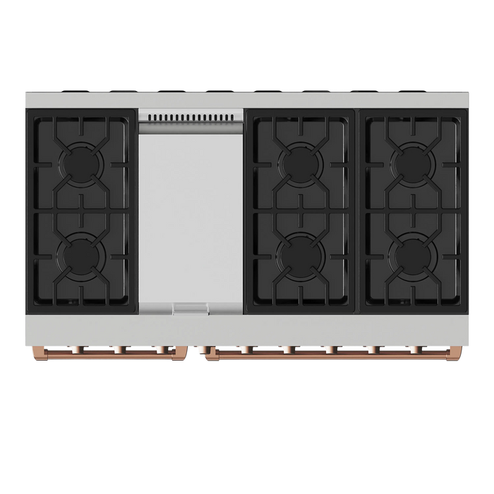 Thor Kitchen Gordon Ramsay Series 48-Inch Professional Gas Range with Double Oven in Stainless Steel with Rose Gold Trim (RSG48E-RSG) Thor Kitchen