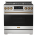 Thor Kitchen Gordon Ramsay Series 36-Inch Professional Gas Range with Tilt Panel Touch Control in Stainless Steel with Bronze Trim (RSG36-BRZ) Thor Kitchen