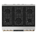 Thor Kitchen Gordon Ramsay Series 36-Inch Professional Gas Range with Tilt Panel Touch Control in Stainless Steel with Bronze Trim (RSG36-BRZ) Thor Kitchen