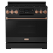 Thor Kitchen Gordon Ramsay Series 36-Inch Professional Gas Range with Tilt Panel Touch Control in Black with Rose Gold Trim (RSG36B-RSG) Thor Kitchen