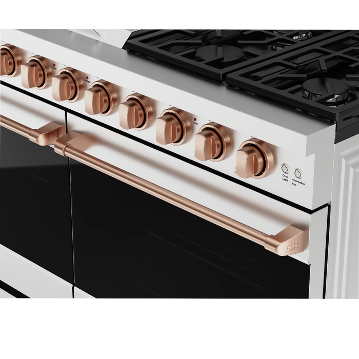 Thor Kitchen Gordon Ramsay Series 48-Inch Professional Gas Range with Double Oven in Stainless Steel with Rose Gold Trim (RSG48E-RSG) Thor Kitchen