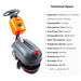 SANITMAX RT15 14" Commercial Compact Floor Scrubber Machine, 14500 sqft/h, 4-Gal Sewage Tank, Efficient... - Dimensions