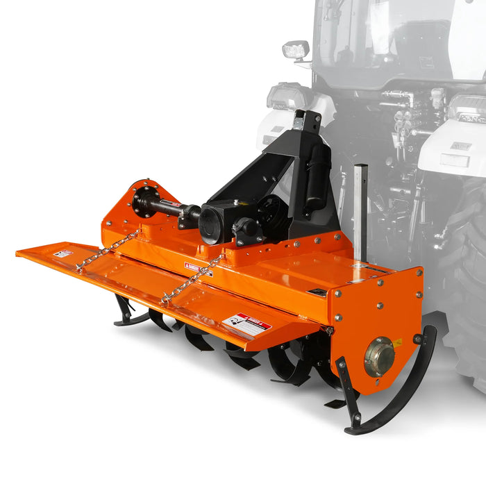 5FT 3-Point Gear Drive Rotary Tiller, 25-50HP Tractor, PTO Shaft Inclu — detail view