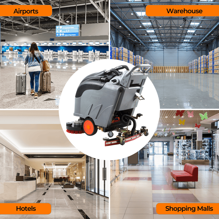 SANITMAX RT50DW 28" Dual Brushes Self-Propelled Floor Scrubber Dryer Machine - Installation View