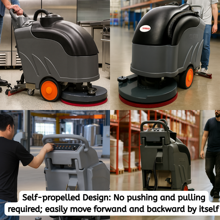 SANITMAX Self-Propelled Floor Scrubber RT50D– 22" Cleaning Path, Automatic Forward/Reverse Drive with... - Detail View