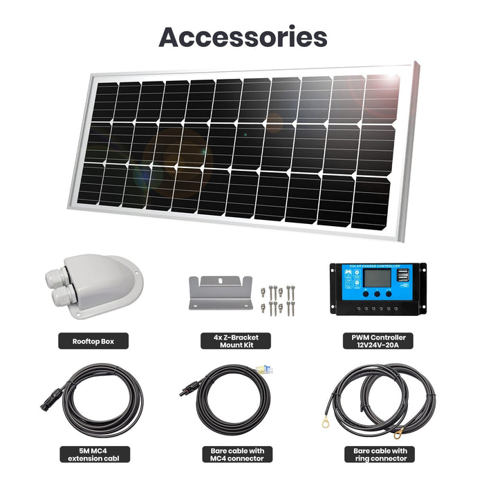 FlexSolar® RV100 RV Solar Charging System w/ PWM Solar Controller | 100W
