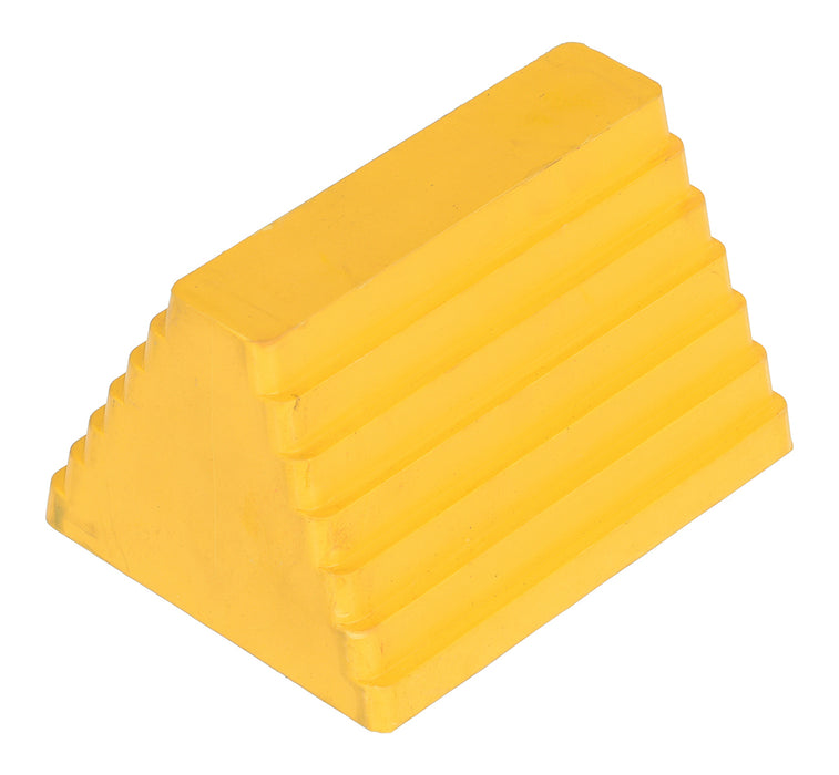 Vestil RWC-8-YL Rubber Wheel Chock with Eye Bolt 9 in. Yellow