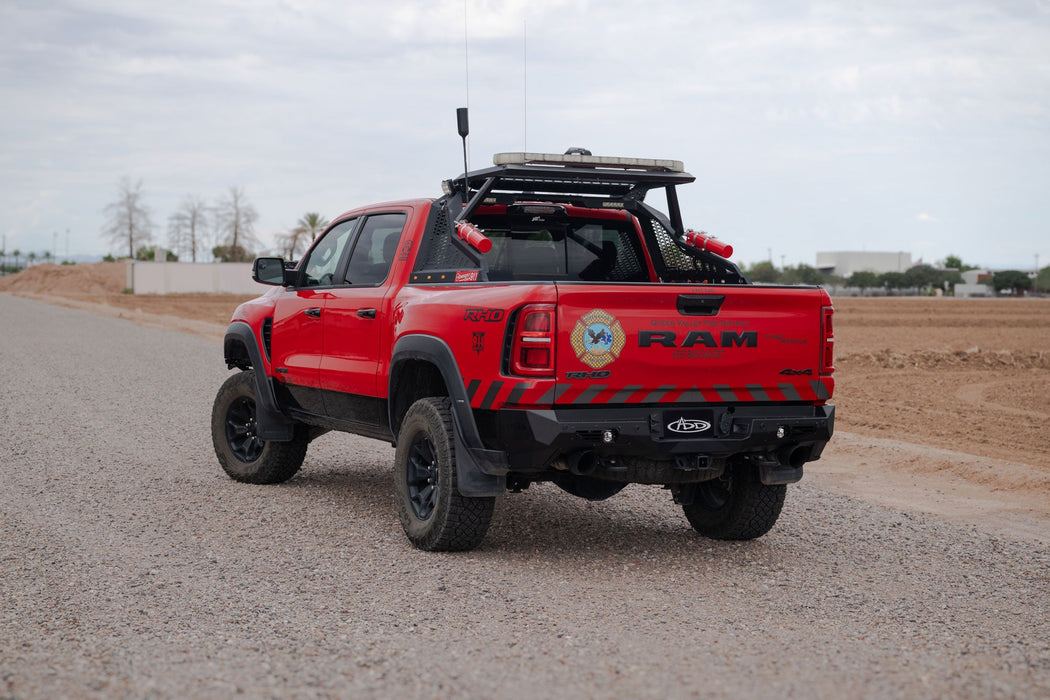 Addictive Desert Designs 2025 Ram RHO Bomber Rear Bumper – on the trail, image 14 of 16