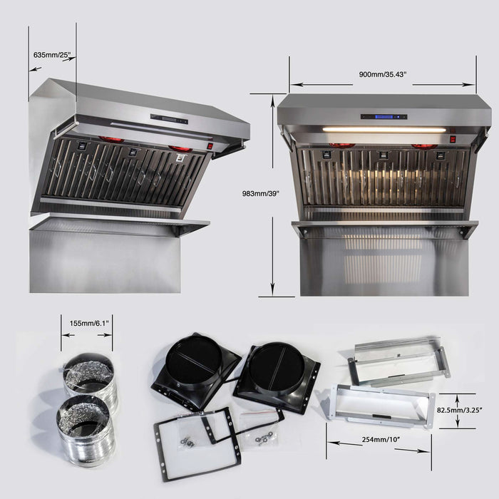 Forno Savona Wall Mounted Range Hood - view 9