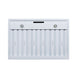 Forno Ambassador 36-inch range hood in white underside showing the baffle filters
