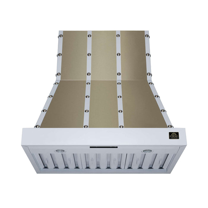 Forno Ambassador 36-inch range hood in white front view