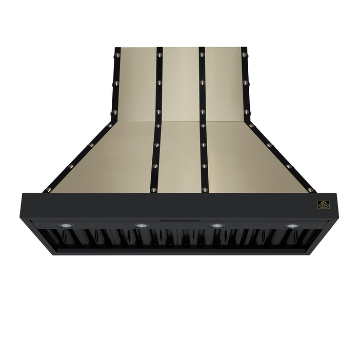 Forno Ambassador 48-inch range hood in black front view
