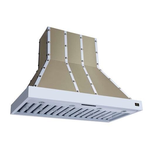 Forno Ambassador 48-inch range hood in white left angled view